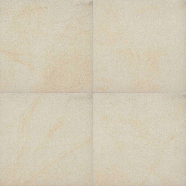 Living Style Cream 24 In. X 24 In. Matte Porcelain Paver Floor Tile, 2PK